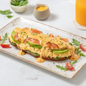 Salmon Eggs Hollandaise