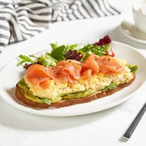 Salmon Avocado Scrambled Eggs
